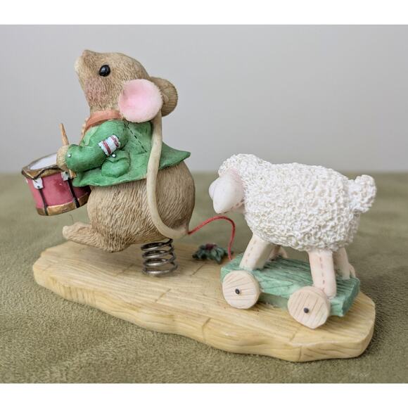 1996 Mouse Tales Hillman Mouse Figurine "I'll Play My Drum For Him" Enesco VTG - Picture 3 of 10